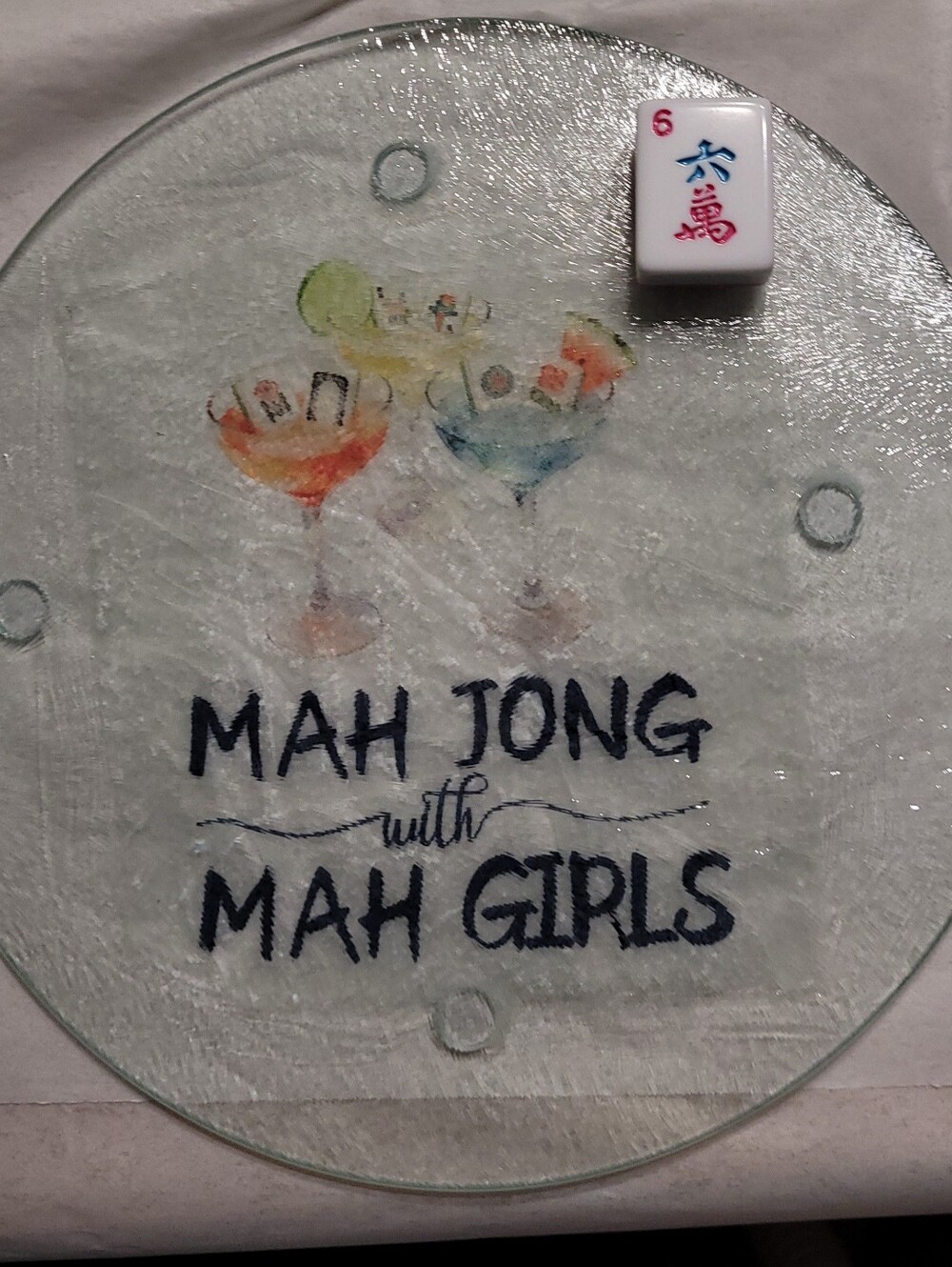 New Handmade Trivet. Choose round or square. Mahjong Mah Girls. W/WO Tile.